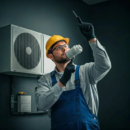 Technician working on HVAC